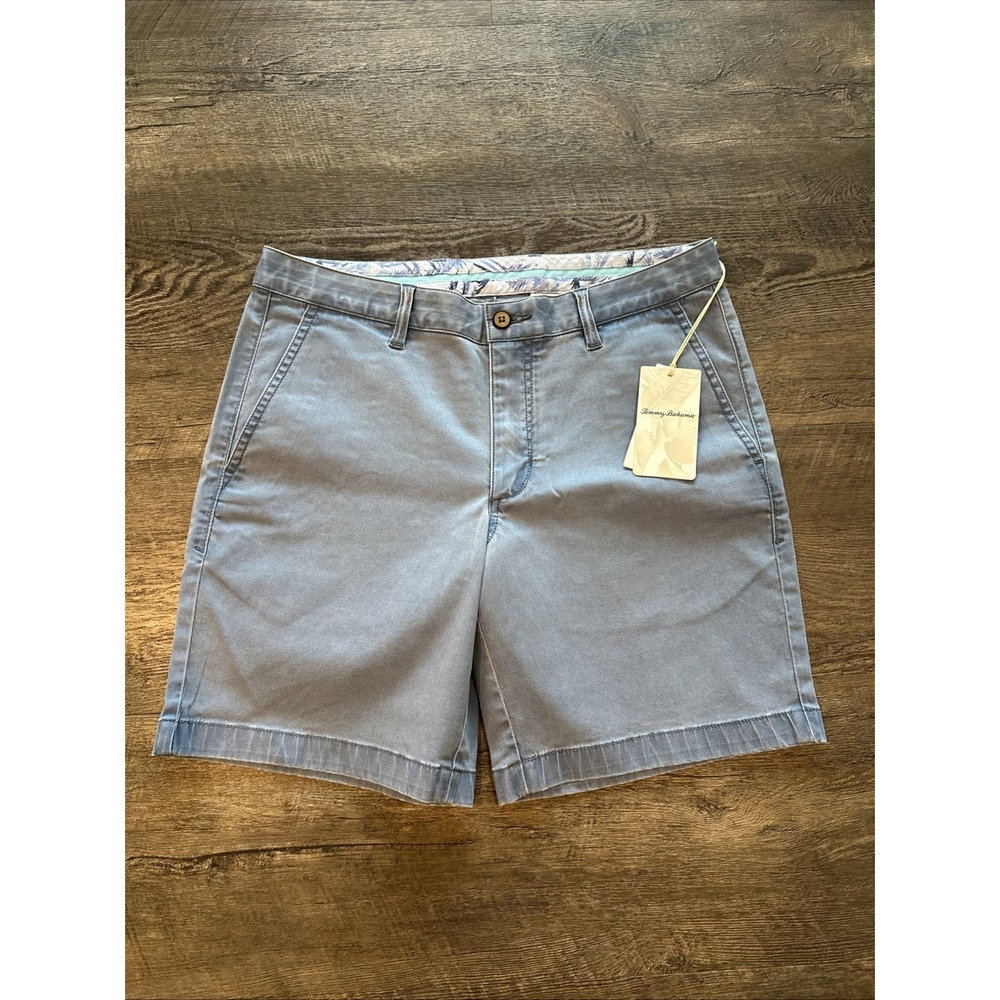 Tommy Bahama 32"‎ Garment Dyed Light Blue Chino 8-Inch Shorts